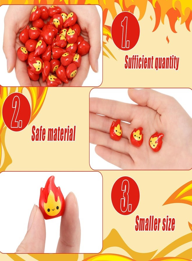 Threehoney 50 Pcs Miniature Fire Flame Figurines Mini Resin Smiling Flame Statue Model for Christmas Village Town Accessories DIY Mini Scene Christmas Garden Home Micro Landscape Decor - Image 4